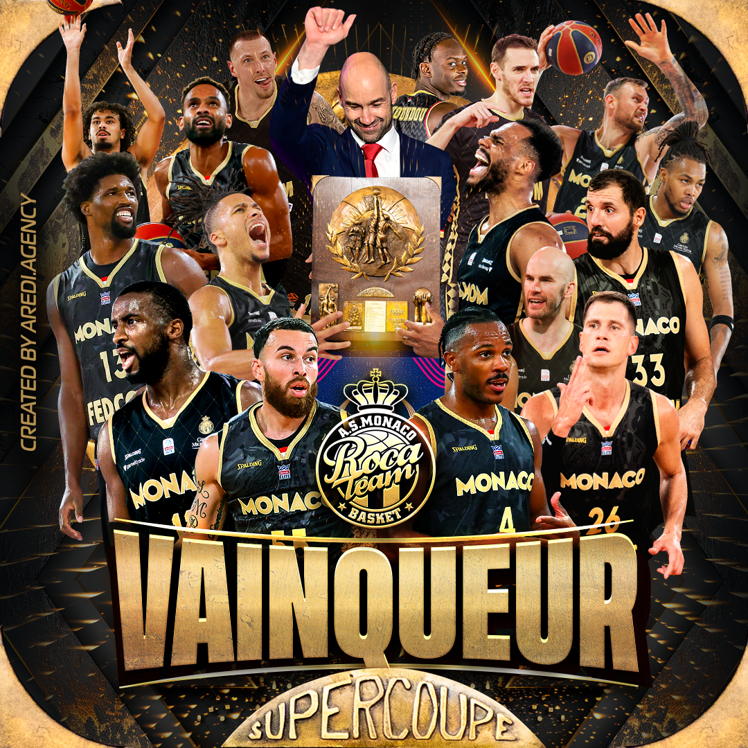 Écharpe Supporter AS Monaco Roca Team, Vintage Basket-ball, Daghe Munegu